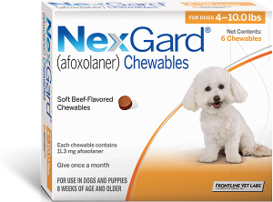 NexGard (afoxolaner) Chewables 4-6lbs (no claims)